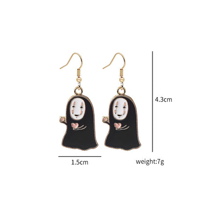 1 Pair Fashion Cartoon Character Enamel Alloy Drop Earrings