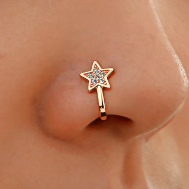 Fashion Copper Inlaid Zircon Star Nose Nail Wholesale Gooddiy