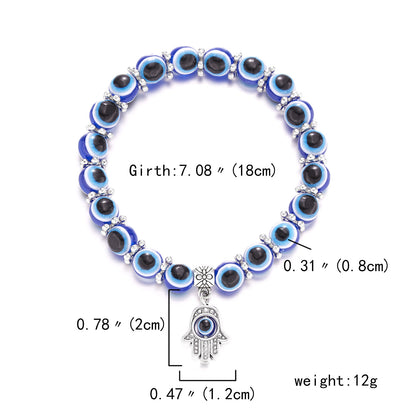 Fashion Eye Alloy Resin Beaded Unisex Bracelets