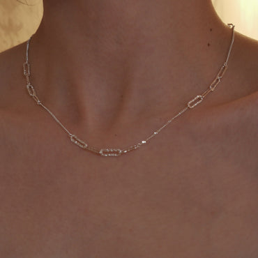 Ig Style Geometric Sterling Silver Plating Necklace