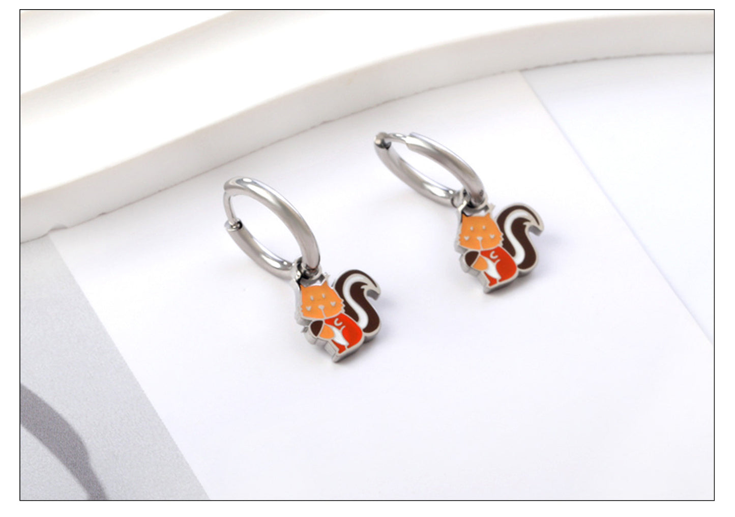 Fashion Animal Stainless Steel Plating Dangling Earrings 1 Pair