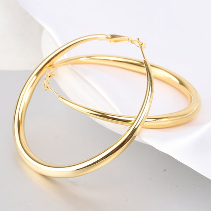 1 Pair Simple Style Solid Color Plating Titanium Steel Gold Plated Earrings