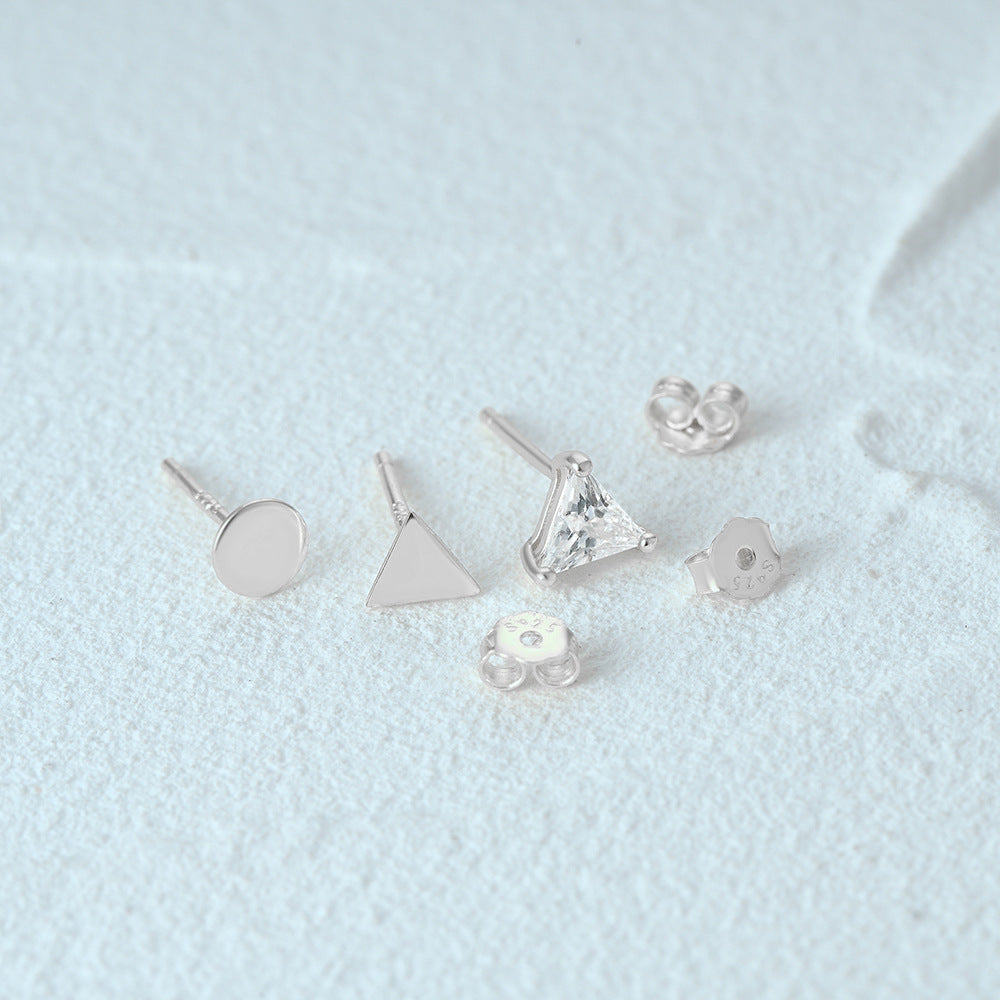 1 Set Simple Style Star Butterfly Plating Sterling Silver Ear Studs