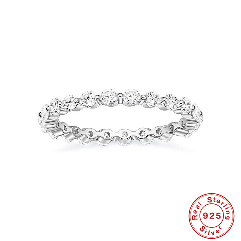 Elegant Simple Style Geometric Sterling Silver Plating Zircon Rings