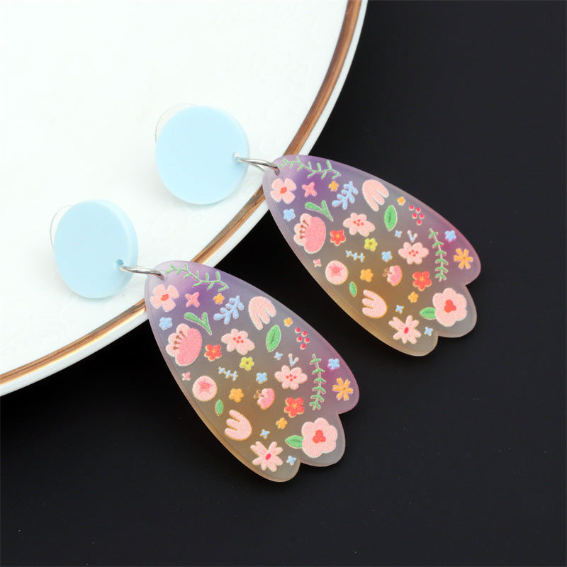 Women's Men's Fashion Geometric Acrylic Earrings No Inlaid Drop Earrings