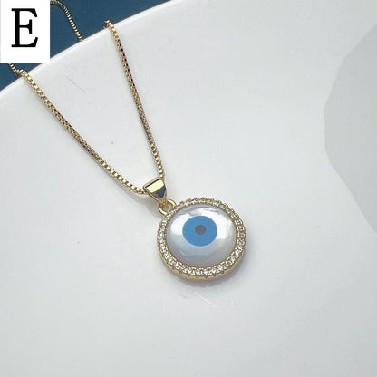 Casual Streetwear Devil's Eye Heart Shape Copper Zircon Pendant Necklace In Bulk