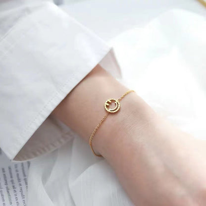 Wholesale Simple Style Smiley Face Sterling Silver 14k Gold Plated Zircon Bracelets