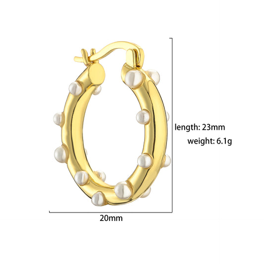 1 Pair Simple Style Solid Color Plating Copper Gold Plated Earrings