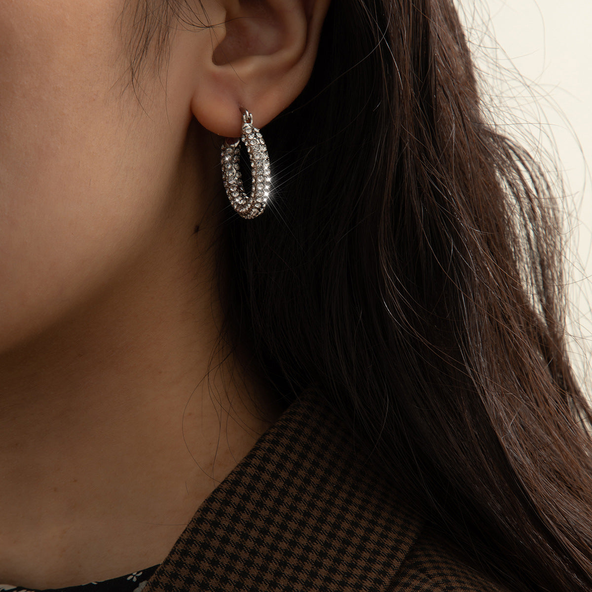 Simple Style Geometric Plating Alloy Artificial Gemstones Earrings