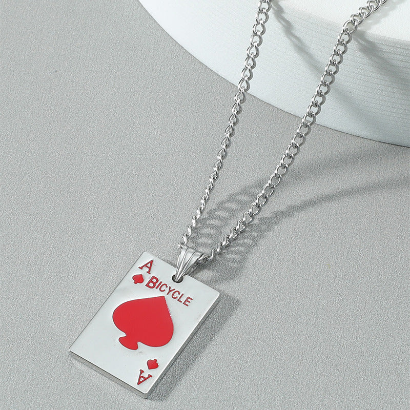 Gooddiy Punk Style Playing Cards Spades Pendant Necklace Wholesale Jewelry