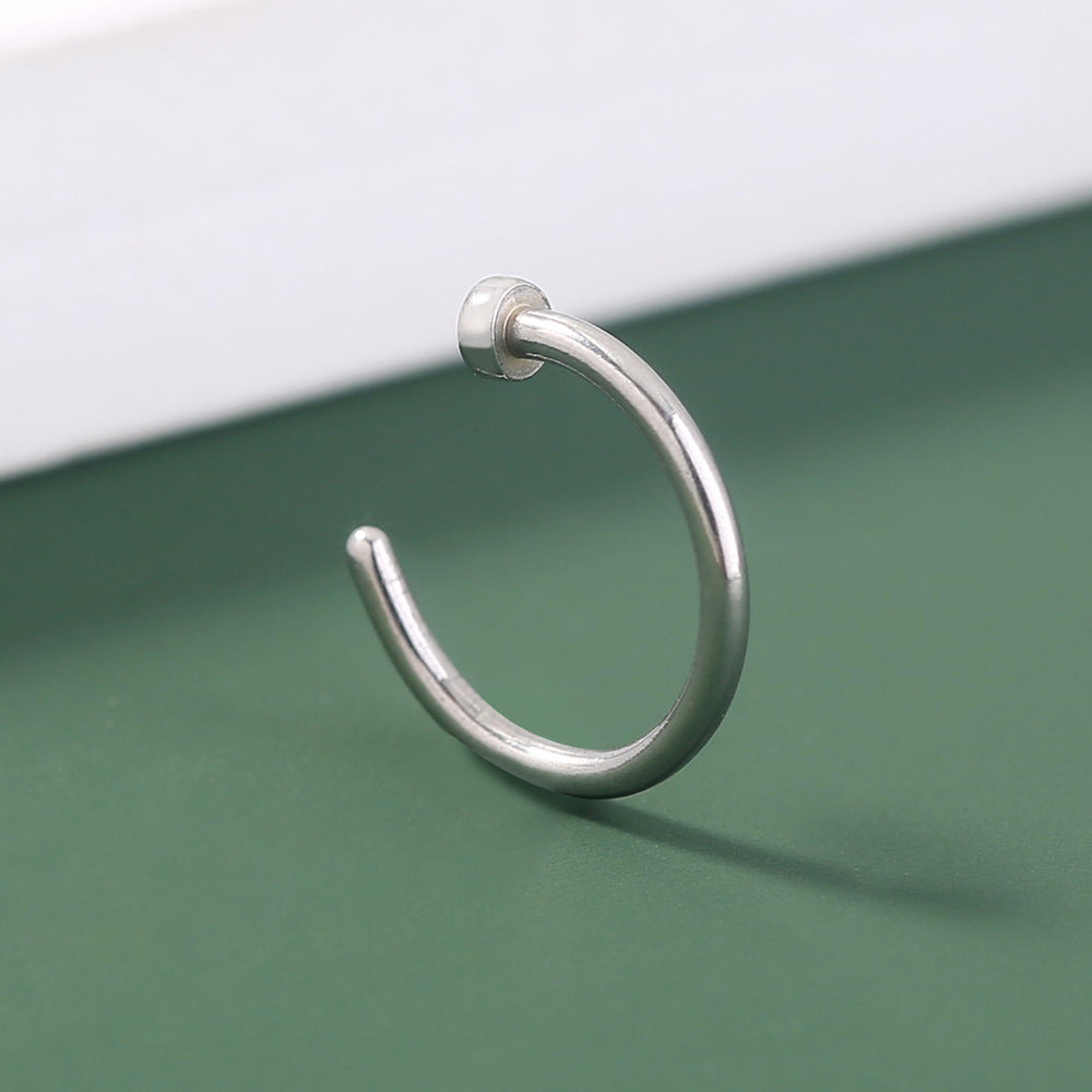 Fashion New Personality Exaggerated Stainless Steel False Nose Ring C-shaped Nose Nail Jewelry