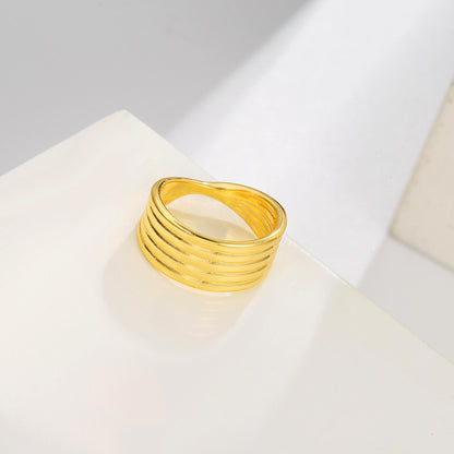 Ins Internet Celebrity Blogger New Ring Creative Stripe Knotted Ring