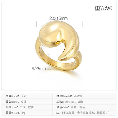 European And American Design Fashion Creative Geometric Ring Titanium Steel Retro Ring Women Wholesale