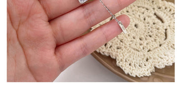 Simple Style Square Sterling Silver Inlay Zircon Necklace