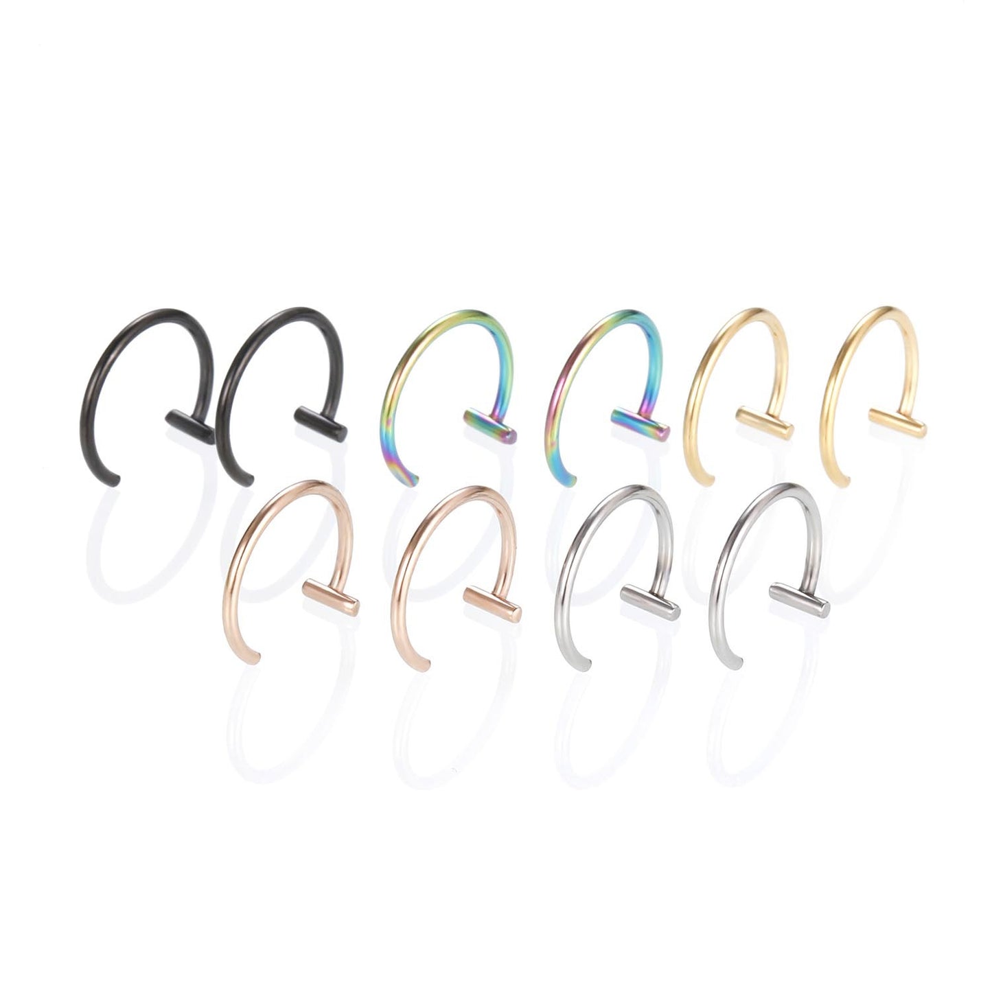 Fashion C Shape Stainless Steel Plating Lip Ring