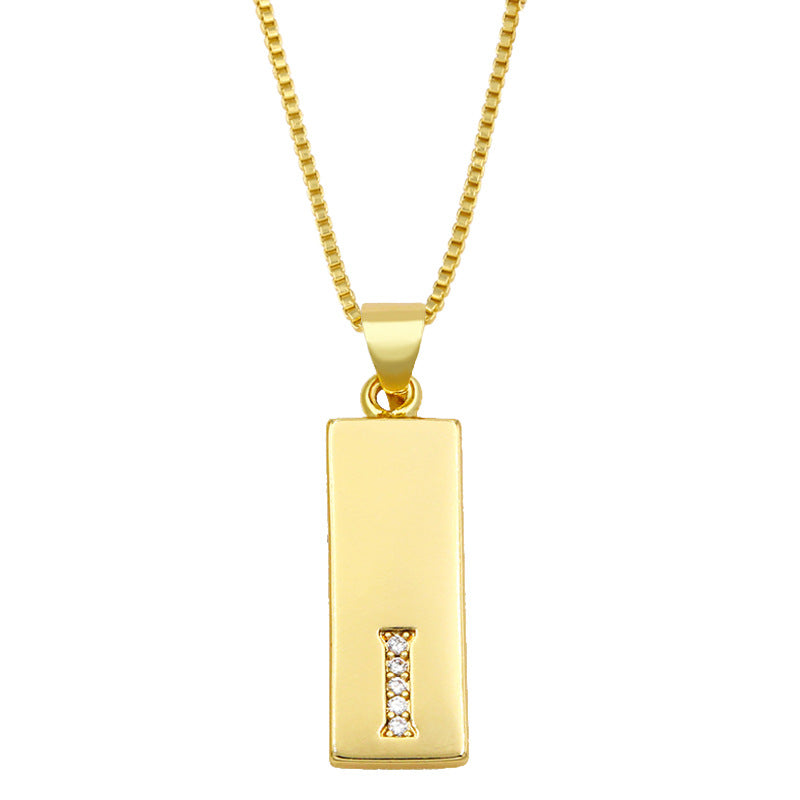 Simple Rectangle 26 Letter Necklace