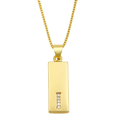 Simple Rectangle 26 Letter Necklace