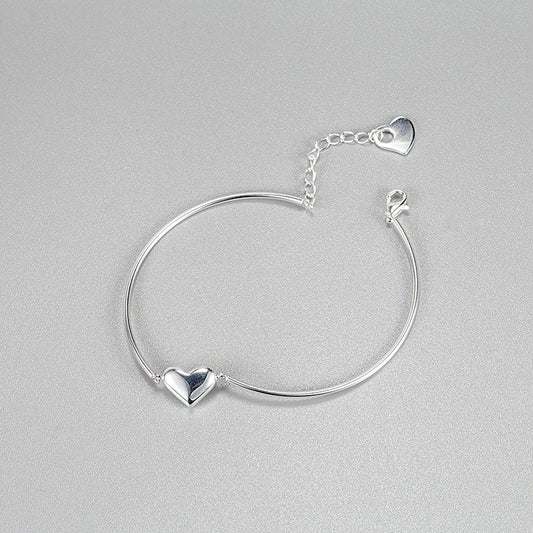 Fashion Heart Shape Silver Plating Bracelets 1 Piece