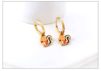 Fashion Animal Stainless Steel Plating Dangling Earrings 1 Pair