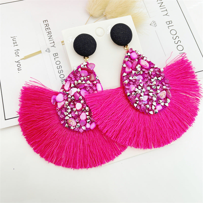 Exaggerated Geometric Alloy Tassel Women's Drop Earrings