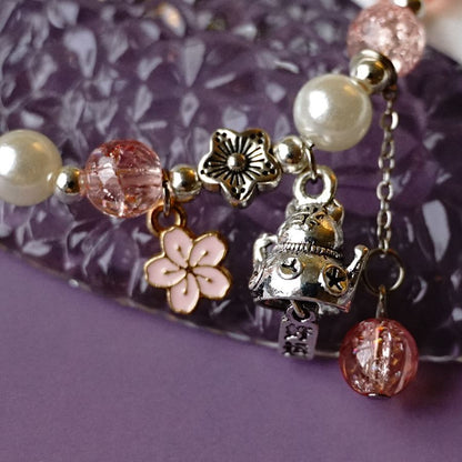 Fashion Flower Alloy Beaded Bracelets