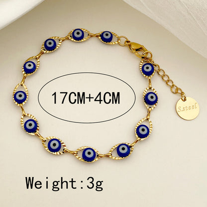 Fashion Eye Stainless Steel Enamel Plating Hollow Out Bracelets 1 Piece