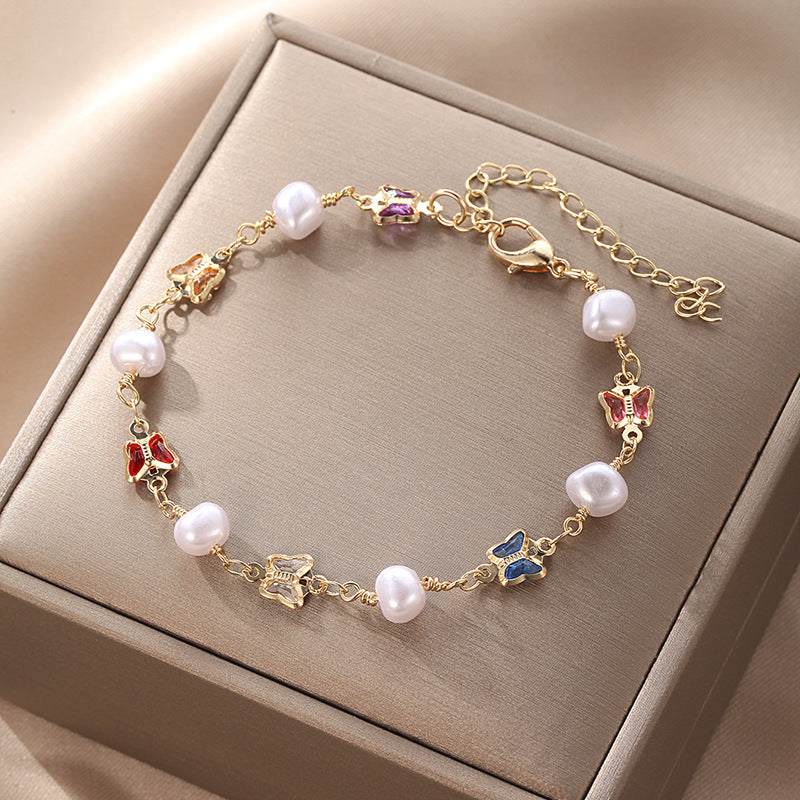 Wholesale Jewelry Casual Simple Style Star Heart Shape Bow Knot Alloy Rhinestones Pearl Plating Inlay Bracelets