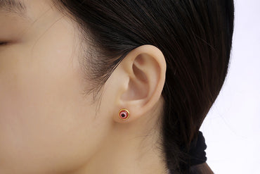 New Simple Personality Titanium Steel Earrings Eyes Earrings Single