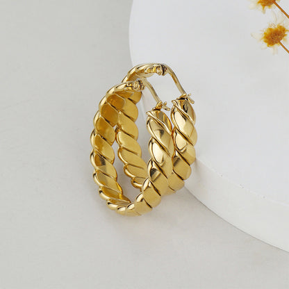 Fashion Geometric Stainless Steel Hoop Earrings Plating Stainless Steel Earrings