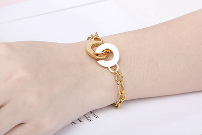 Fashion New Stainless Steel Twisted Stitching Chain Bracelet Women