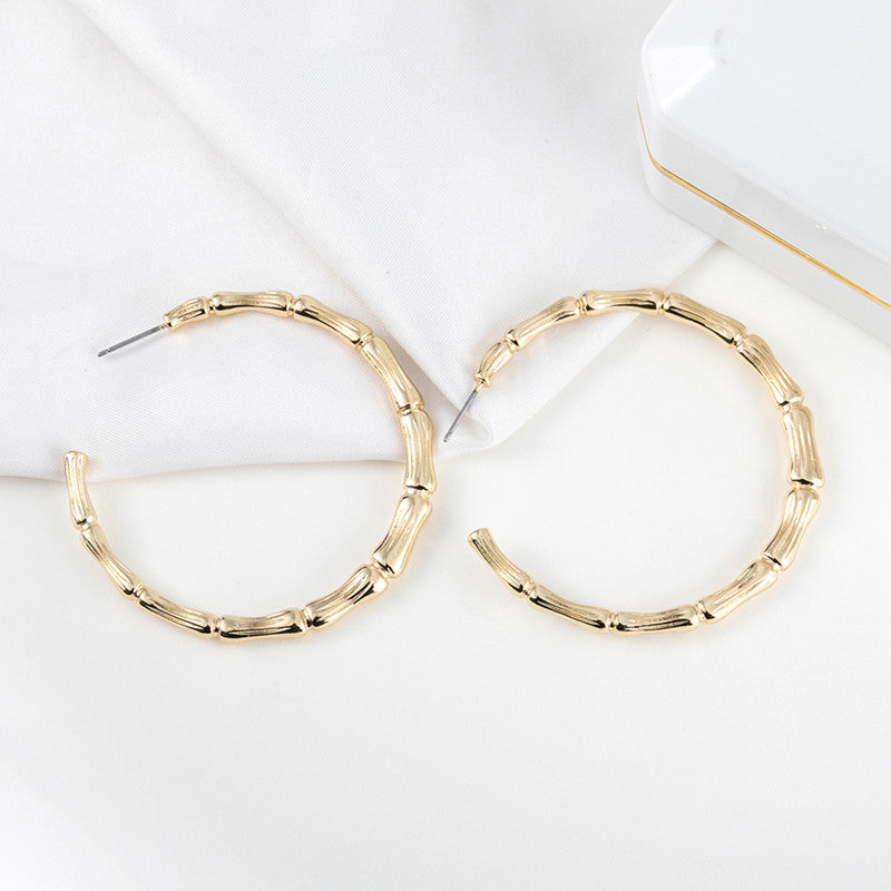 1 Pair Fashion Bamboo Alloy Plating Metal Women's Earrings