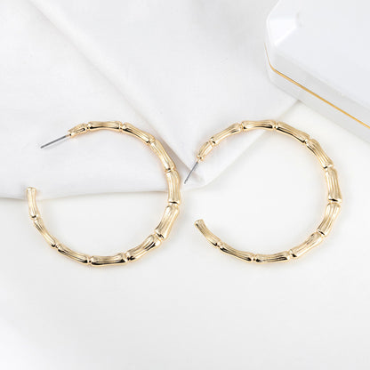 1 Pair Fashion Bamboo Alloy Plating Metal Women's Earrings