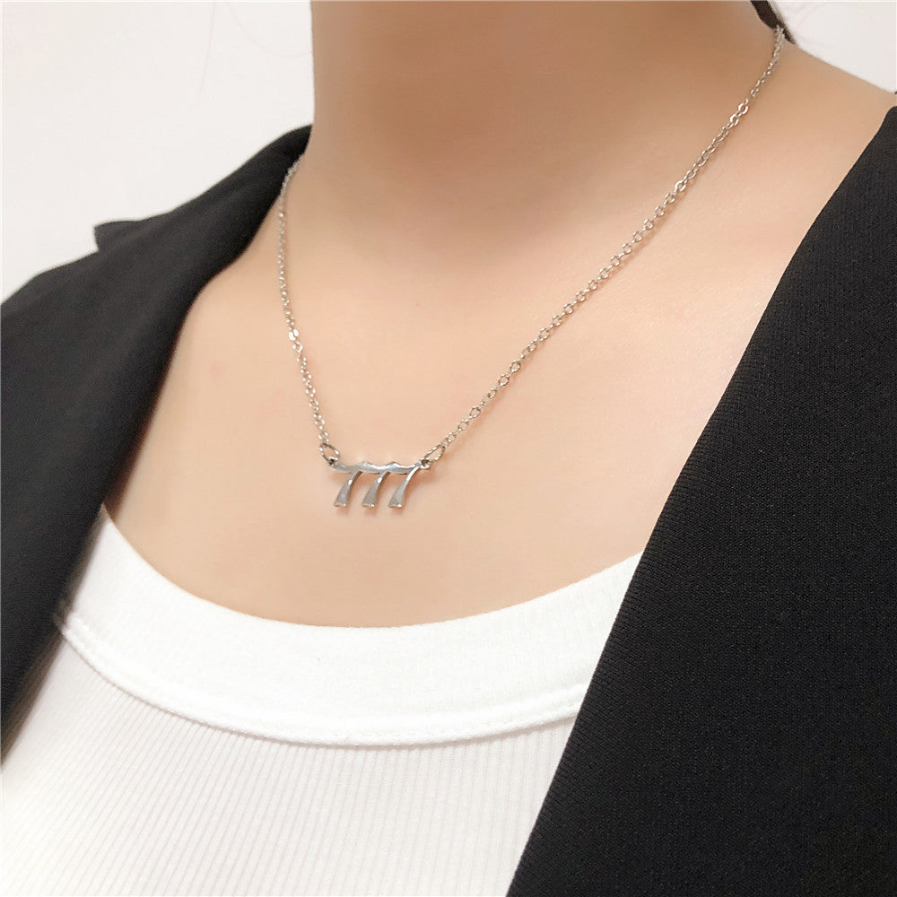 Simple Fashion Angel 000-999 Stainless Steel Number Necklace Wholesale Gooddiy