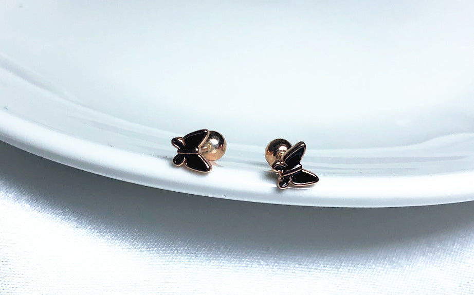 1 Pair Simple Style Butterfly Plating Inlay Sterling Silver Zircon Ear Studs