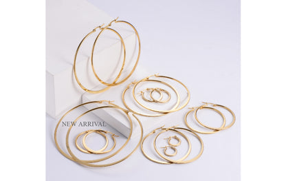 1 Pair Simple Style Solid Color Plating Stainless Steel Hoop Earrings