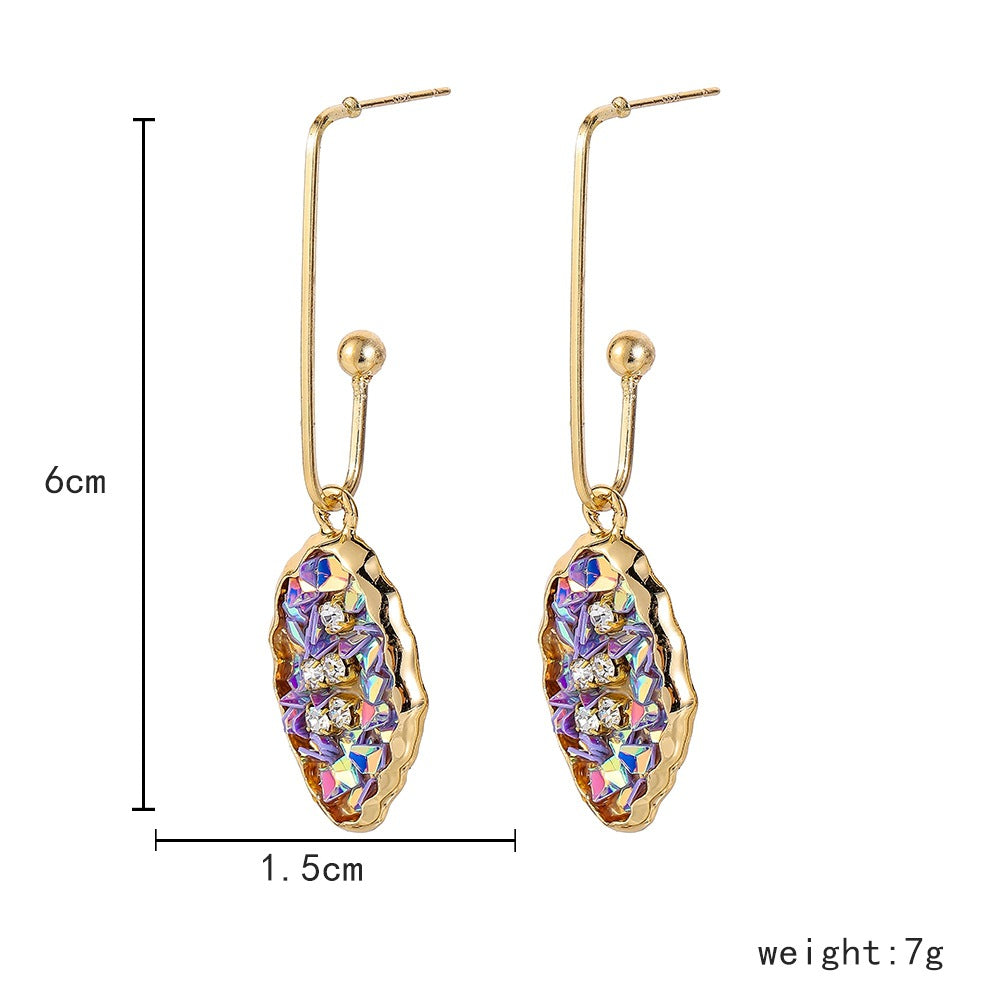 1 Pair Fashion Irregular Heart Shape Alloy Inlay Gravel Women's Drop Earrings