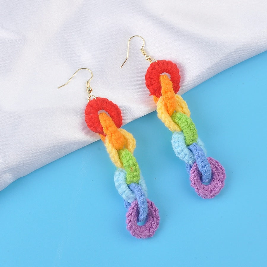 1 Pair Cute Colorful Cloth Drop Earrings