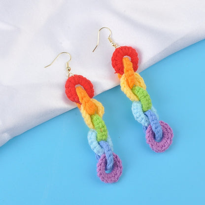 1 Pair Cute Colorful Cloth Drop Earrings