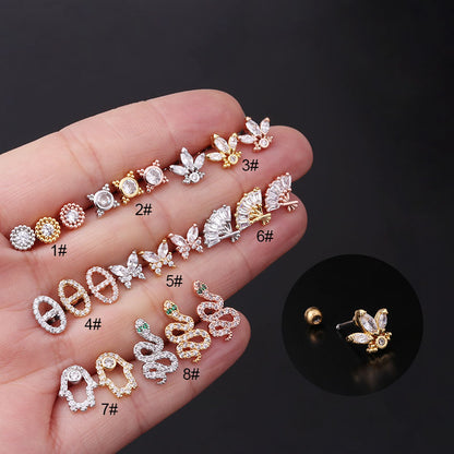 Fashion Copper Zircon Earrings