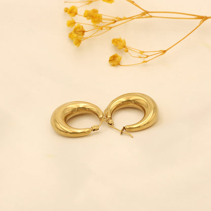 1 Pair Simple Style C Shape U Shape V Shape Plating Stainless Steel Earrings