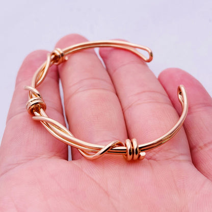 Simple Style Solid Color Copper Plating Gold Plated Bangle