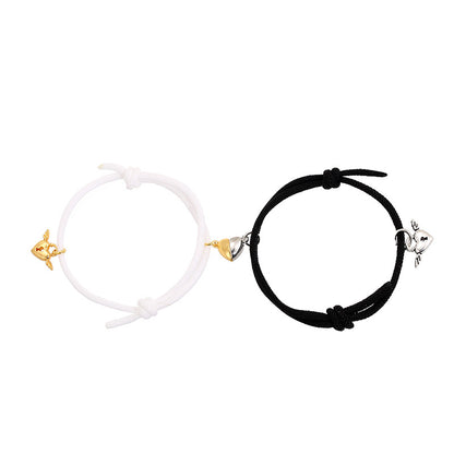 Simple Style Heart Alloy Plating No Inlaid Couple Bracelets