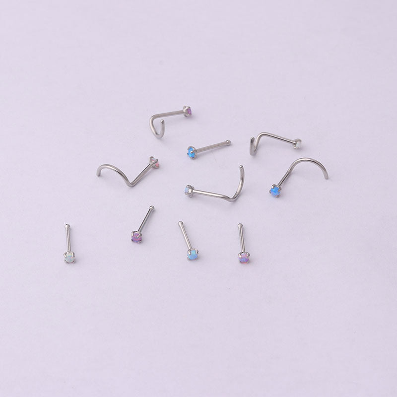 Fashion Geometric Stainless Steel Nose Studs