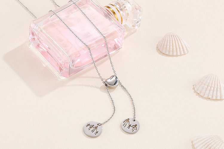 Fashion Heart-shaped Stainless Steel Necklace Wholesale