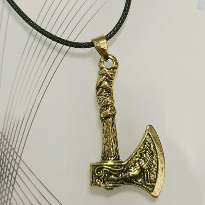 Simple Style Cool Style Axe Alloy Leather Rope Metal Irregular Plating Men's Pendant Necklace