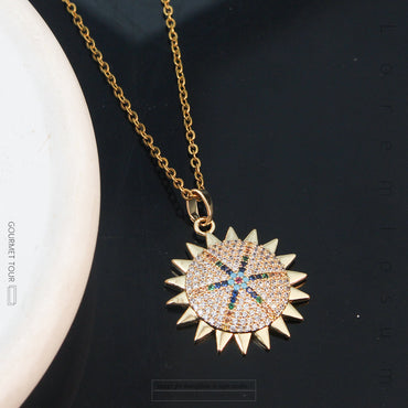 Simple Style Star Titanium Steel Copper Plating Inlay Zircon Pendant Necklace