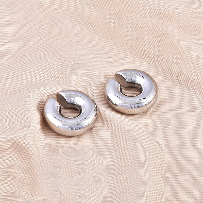 1 Piece Simple Style Solid Color Plating Stainless Steel Gold Plated Ear Cuffs
