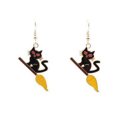 Halloween Fashion Cat Earrings Necklace Set Wholesale Jewelry Gooddiy