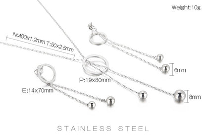 Wholesale Fashion Circle Titanium Steel Patchwork Earrings Necklace