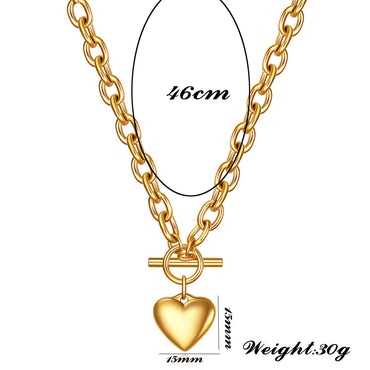 Wholesale Fashion Heart Shape Titanium Steel Plating Bracelets Necklace